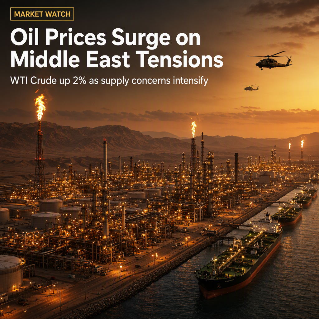 WTI Crude Oil Surges Over 2% Amid Middle East Tensions and Supply Concerns