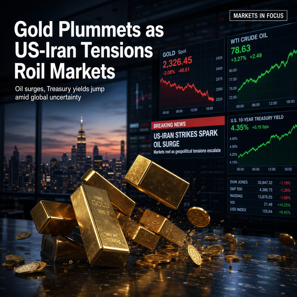 Gold Plunges Over 2% as US-Iran Strikes Ignite Oil Rally and Boost Treasury Yields