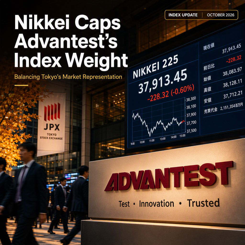 Nikkei to Reduce Advantest's Weight in Nikkei 225 Index from October