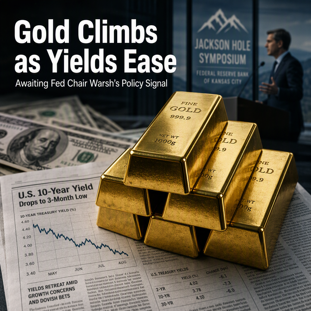 Gold Rises Amid Softer US Yields and Awaited Fed Chair Warsh Speech
