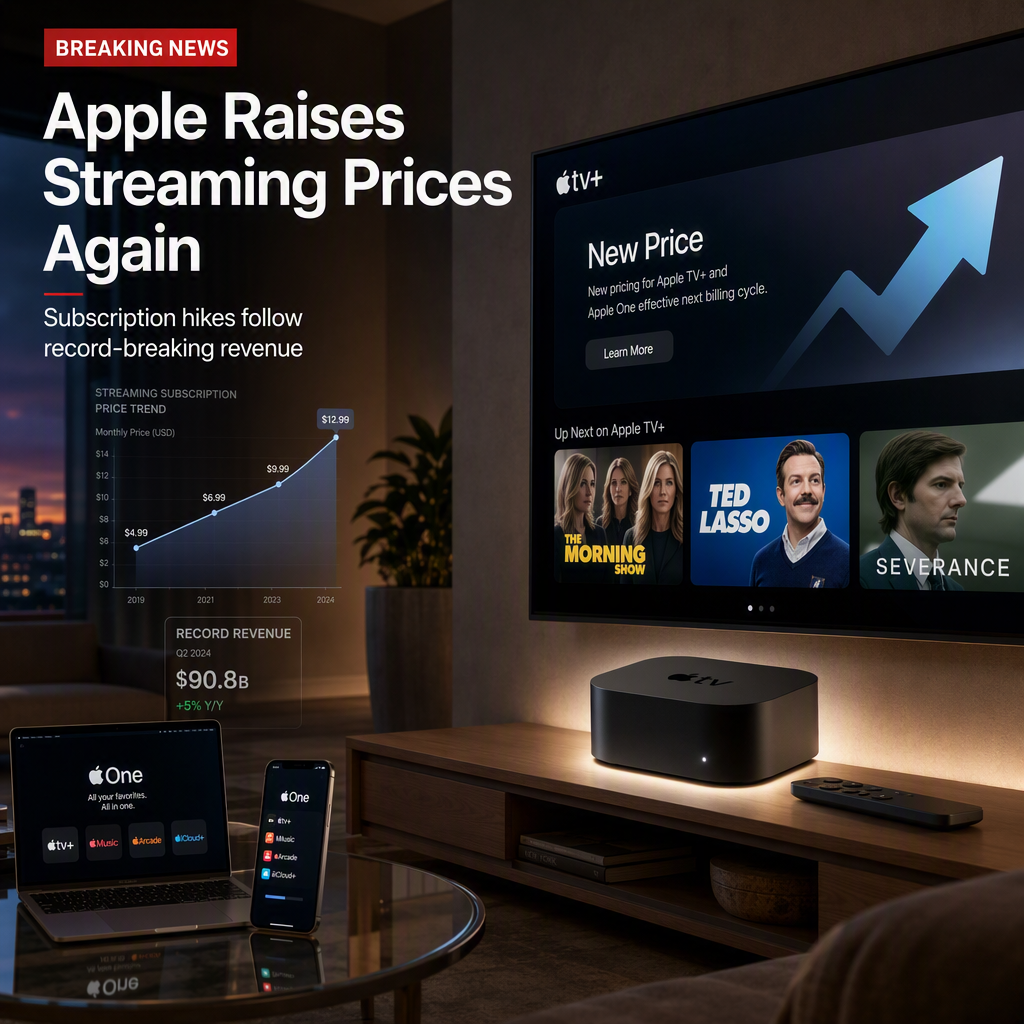 Apple Raises Prices for TV Streaming and One Subscription Bundle Amid Record Revenue