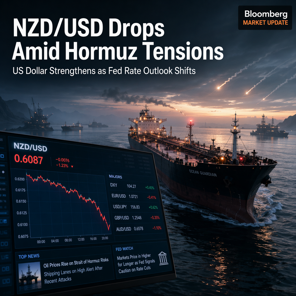NZD/USD Slides as US Dollar Strengthens Amid Hormuz Tensions and Fed Rate Outlook Shift