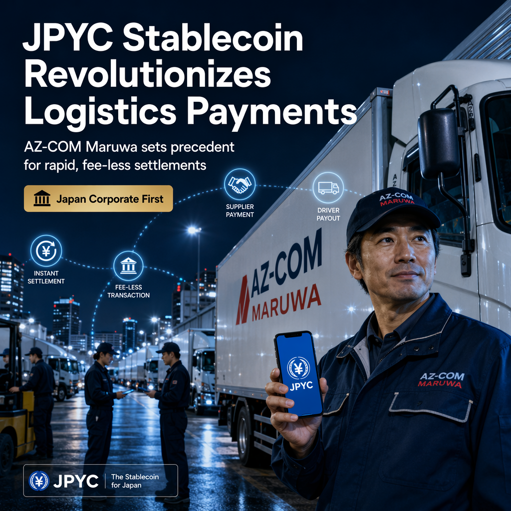 AZ-COM Maruwa Holdings to Pioneer Large-Scale Use of JPYC Stablecoin in Japan's Logistics Sector