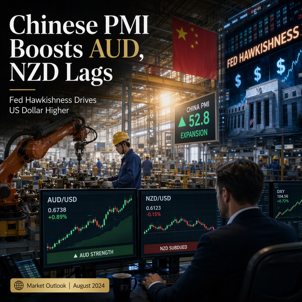Stronger Chinese PMI Lifts AUD, Leaves NZD Subdued as Fed Hawkishness Supports USD