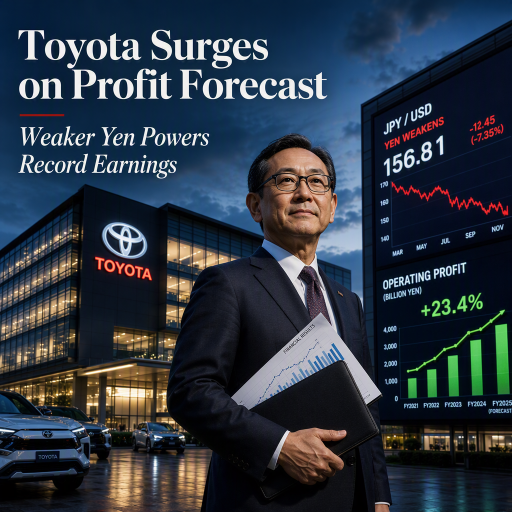 Toyota Raises Full-Year Profit Forecast as Weak Yen Boosts Earnings