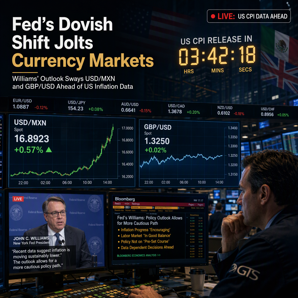 Fed's Williams Signals Dovish Outlook, Impacting USD/MXN and GBP/USD Ahead of Key US Inflation Data