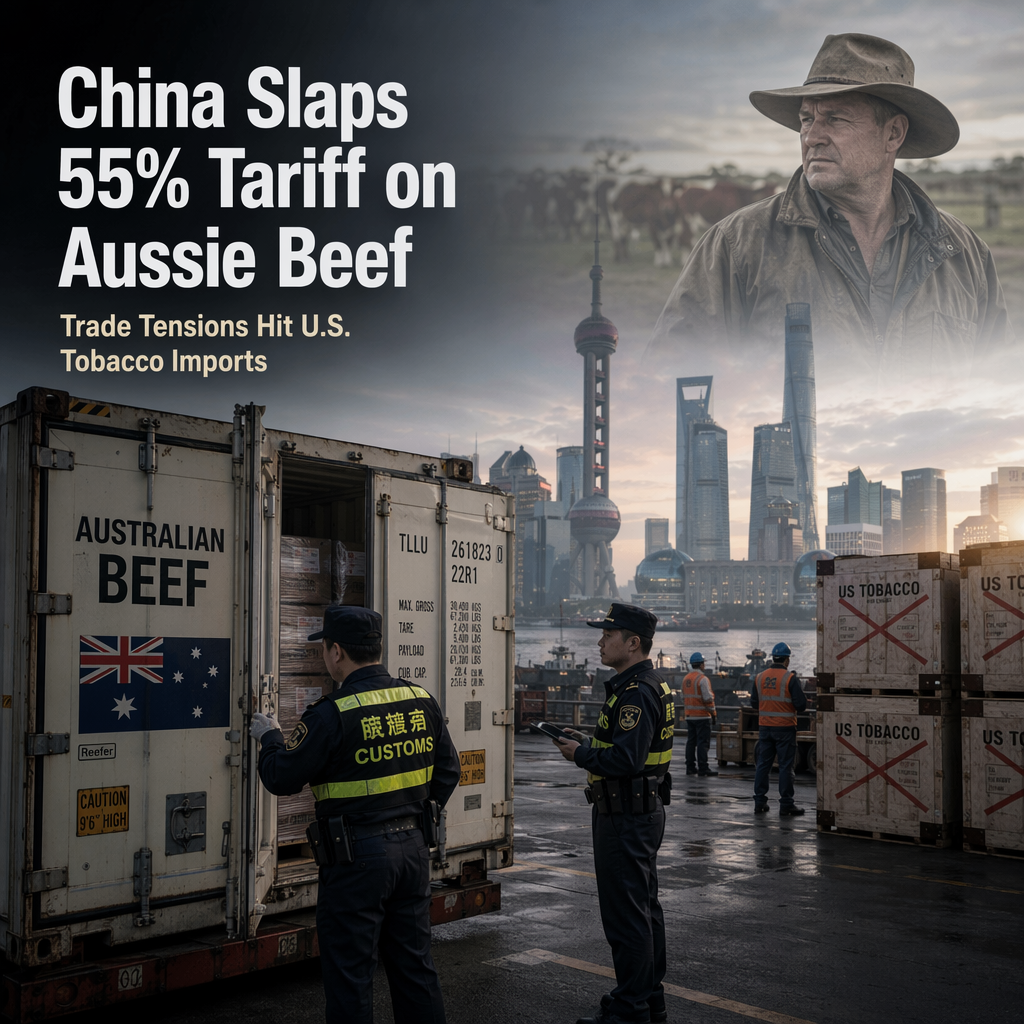 China Imposes 55% Tariff on Australian Beef as Trade Tensions Impact Agricultural Imports