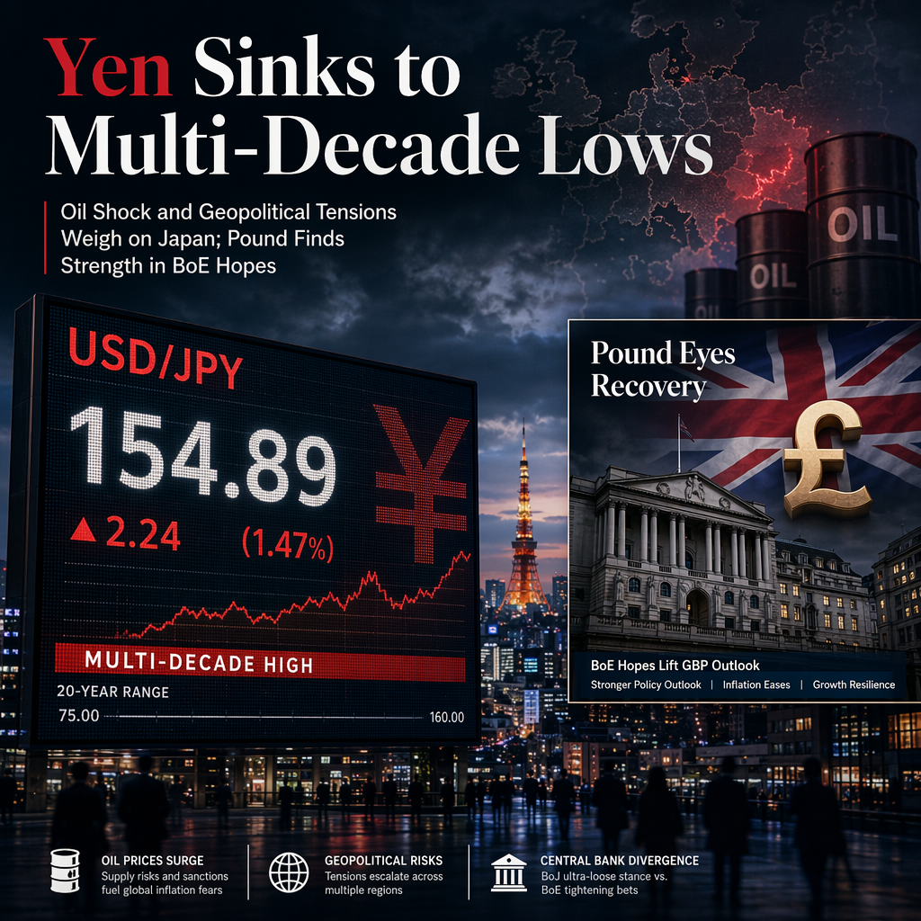 Japanese Yen Hits Multi-Decade Lows Amid Oil Shock; British Pound Eyes Recovery on BoE Repricing