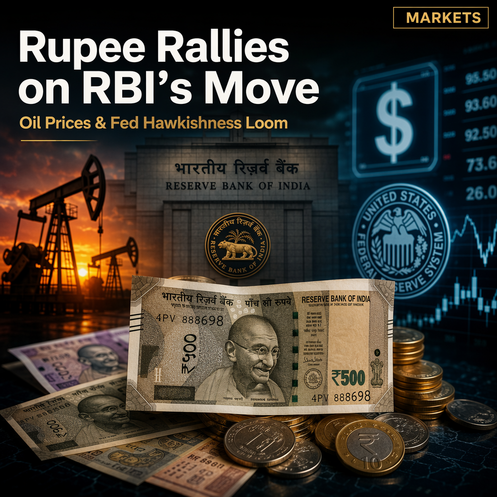 Indian Rupee Strengthens as RBI Intervenes Amid Rising Oil Prices and Hawkish Fed Expectations