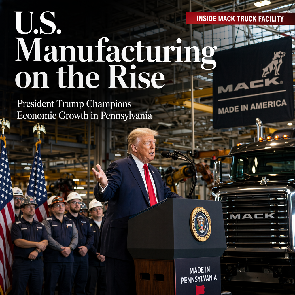 President Trump Highlights U.S. Economic Growth and Manufacturing Strength in Pennsylvania Speech