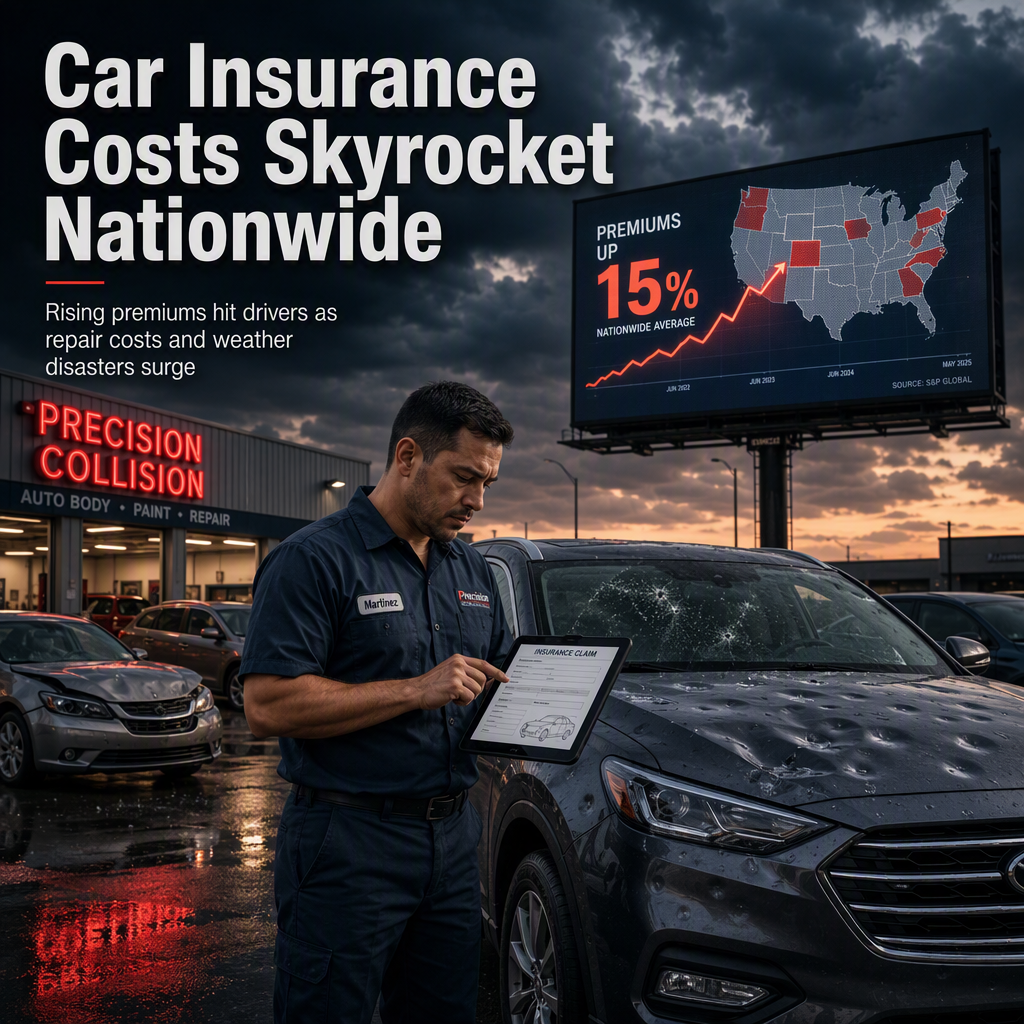 Car Insurance Premiums Surge in Over 30 States Amid Rising Repair Costs and Severe Weather