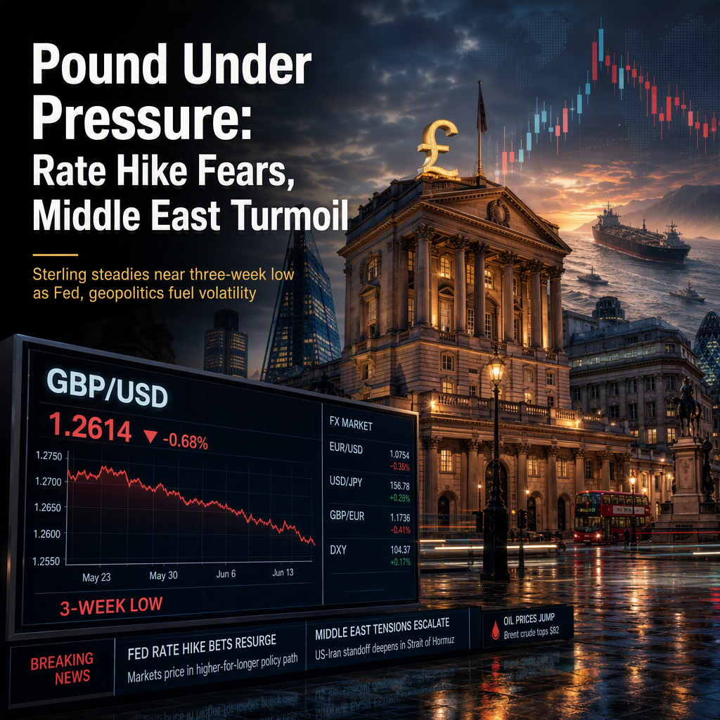 British Pound Holds Near Three-Week Low Amid Fed Rate Hike Bets and Escalating US-Iran Tensions