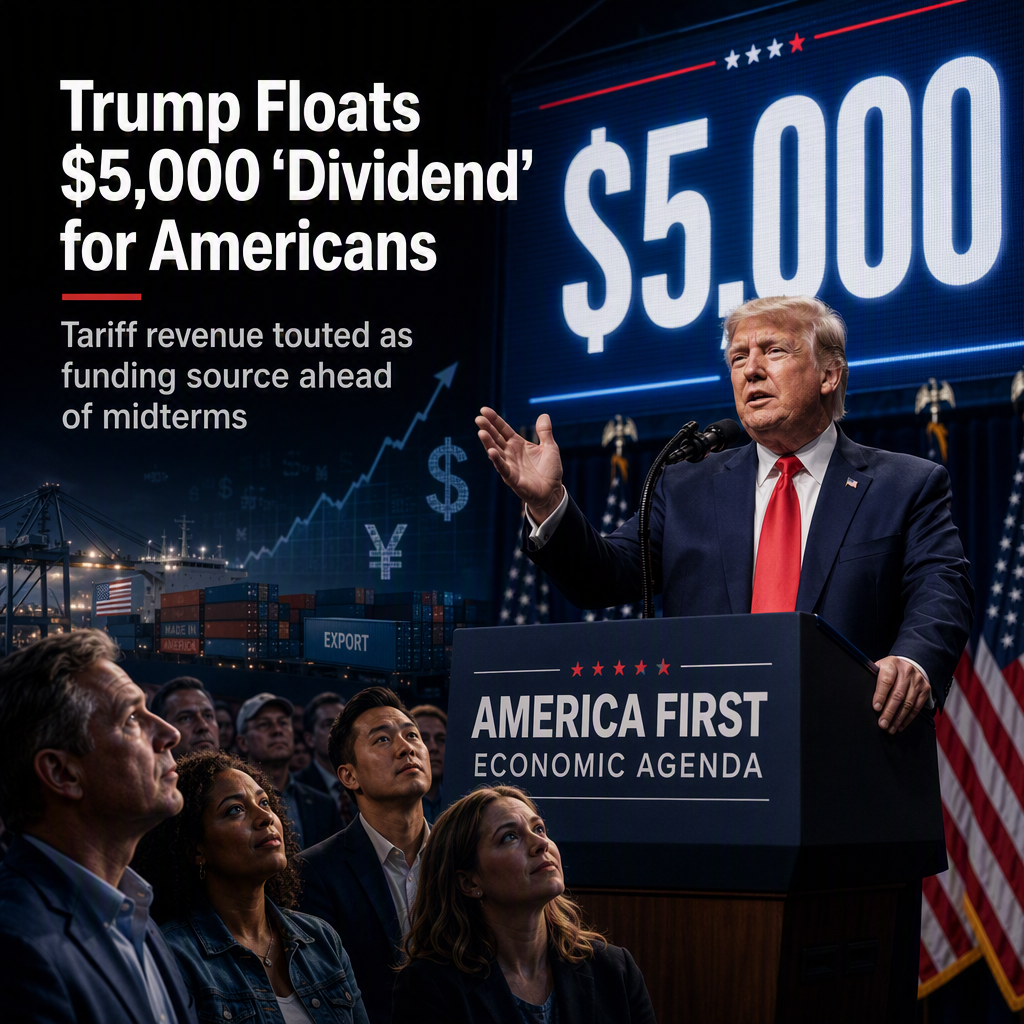 Trump Proposes $5,000 Dividend for Americans, Touts Tariff Revenue as Funding Source