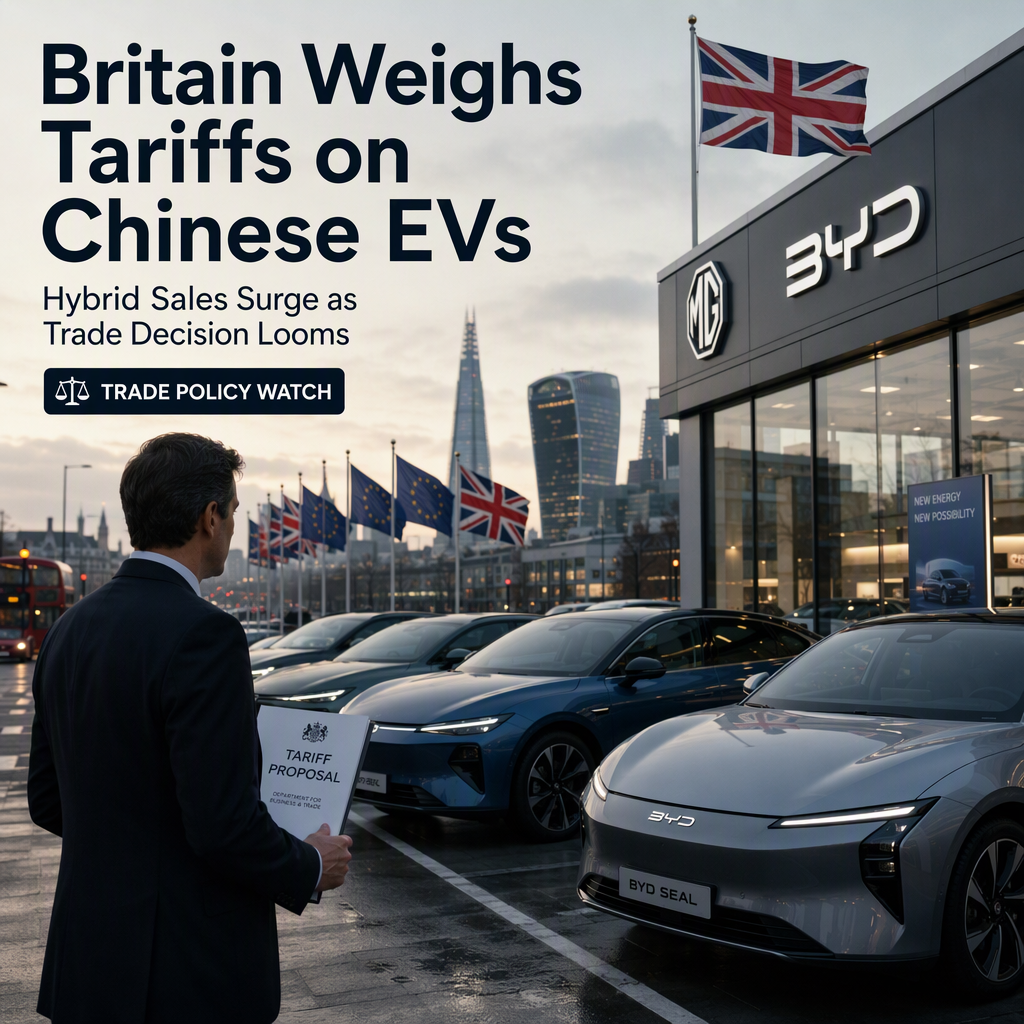 Britain Weighs EU-Style Tariffs on Chinese EVs Amid Surge in Hybrid Sales and Market Share