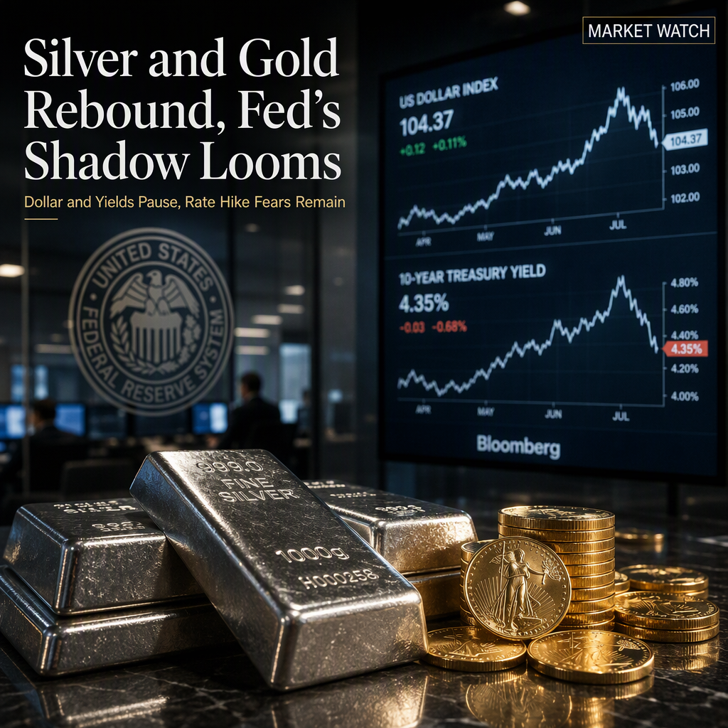Silver and Gold Prices Rebound as US Dollar and Treasury Yields Pause, but Fed Rate Hike Expectations Persist