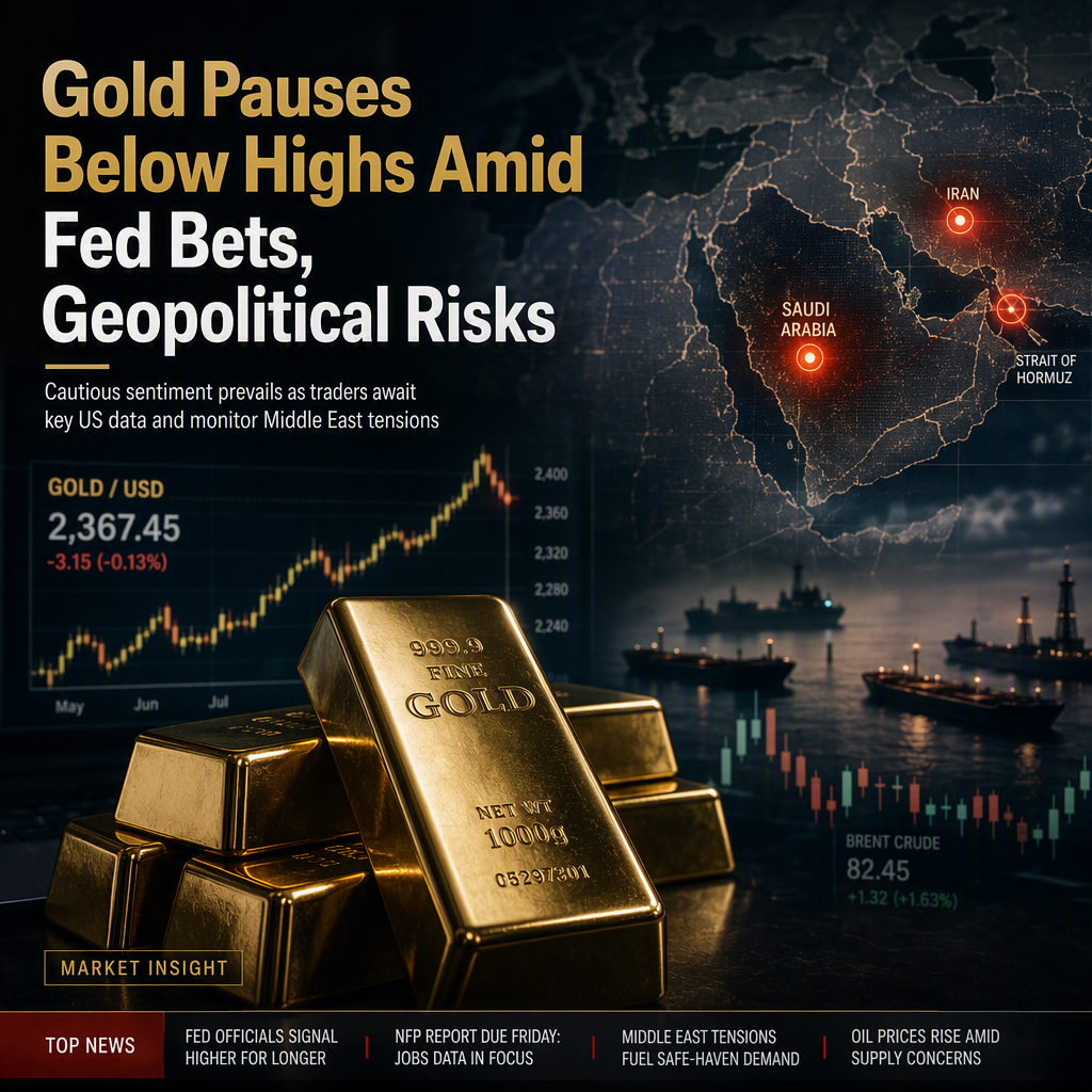 Gold Holds Below Recent Highs as Fed Rate Hike Bets and Geopolitical Tensions Shape Market Sentiment