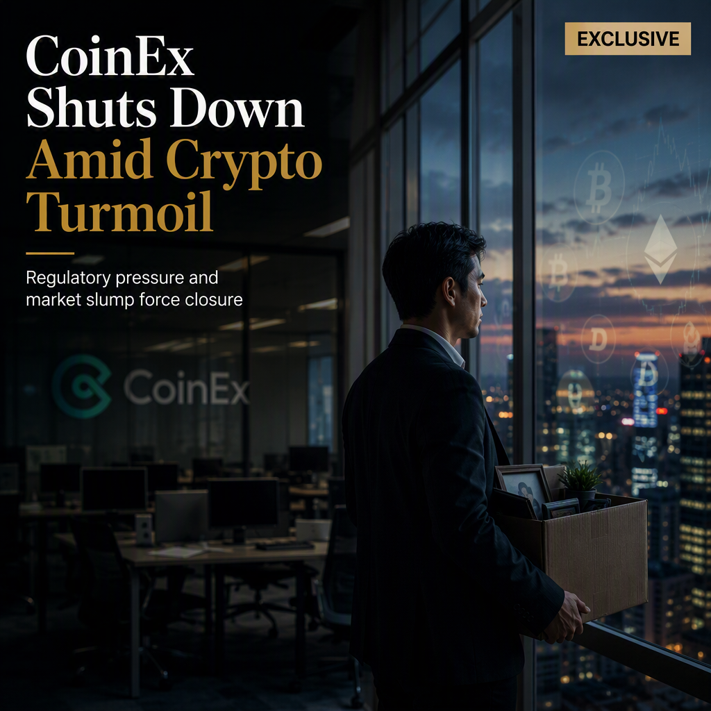 CoinEx Announces Shutdown Amid Market Slump and Regulatory Pressures