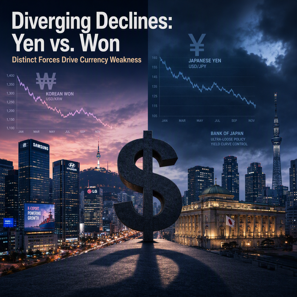 Diverging Paths: Won and Yen Depreciate for Distinct Structural and Policy Reasons