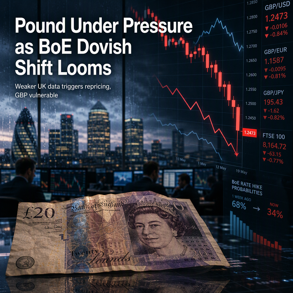 British Pound Weakens as BoE Rate Hike Expectations Face Dovish Repricing
