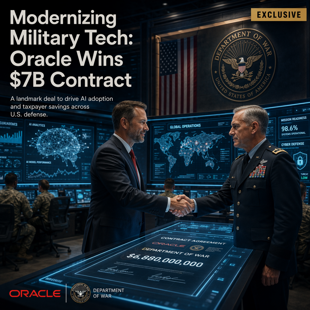 Department of War Awards Oracle Nearly $7 Billion Software Contract to Modernize Military Technology