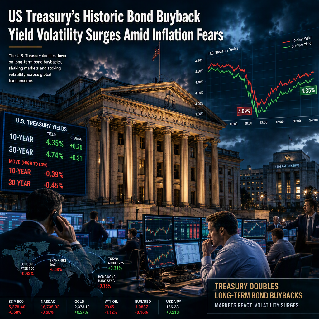 US Treasury Doubles Long-Term Bond Buybacks, Triggering Yield Volatility Amid Fed Inflation Concerns