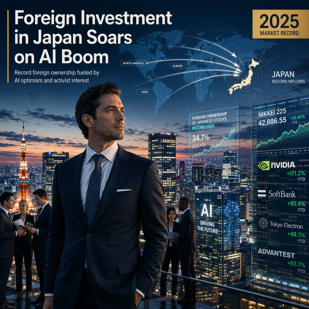 Foreign Ownership of Japanese Stocks Hits Record High Amid AI Investment Surge
