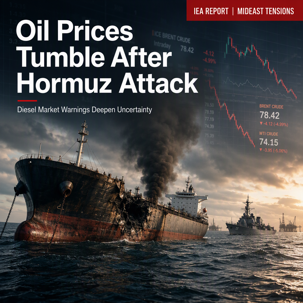 Oil Prices Slide Amid Hormuz Ship Attack and IEA Diesel Market Warning