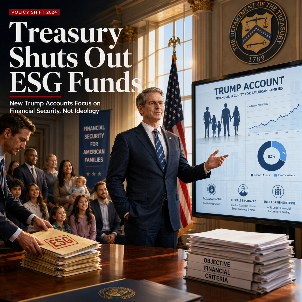 Treasury Department Excludes ESG Funds from Trump Accounts, Citing Political Activism Concerns