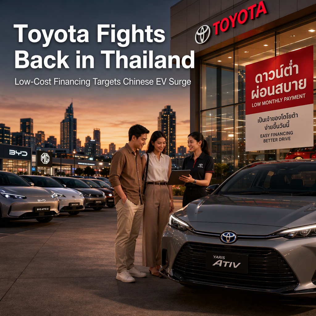 Toyota Launches Low-Cost Financing in Thailand to Counter Surge of Affordable Chinese EVs