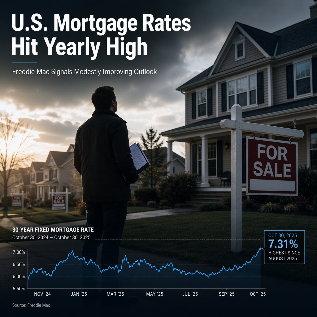 U.S. Mortgage Rates Climb to Highest Level Since August 2025, Freddie Mac Reports