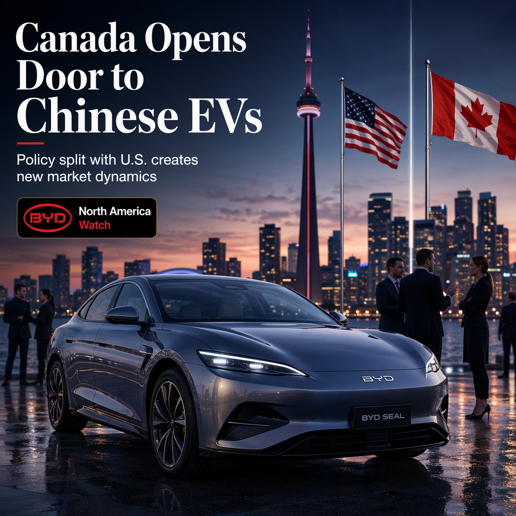 Canada Breaks with U.S. on Chinese EV Tariffs, Opening Door for BYD in North America