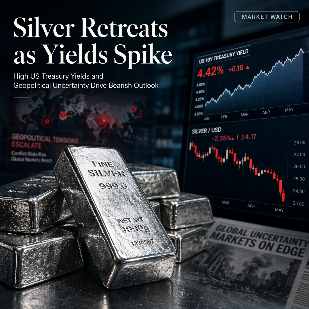 Silver Price Retreats Amid High US Treasury Yields and Geopolitical Uncertainty