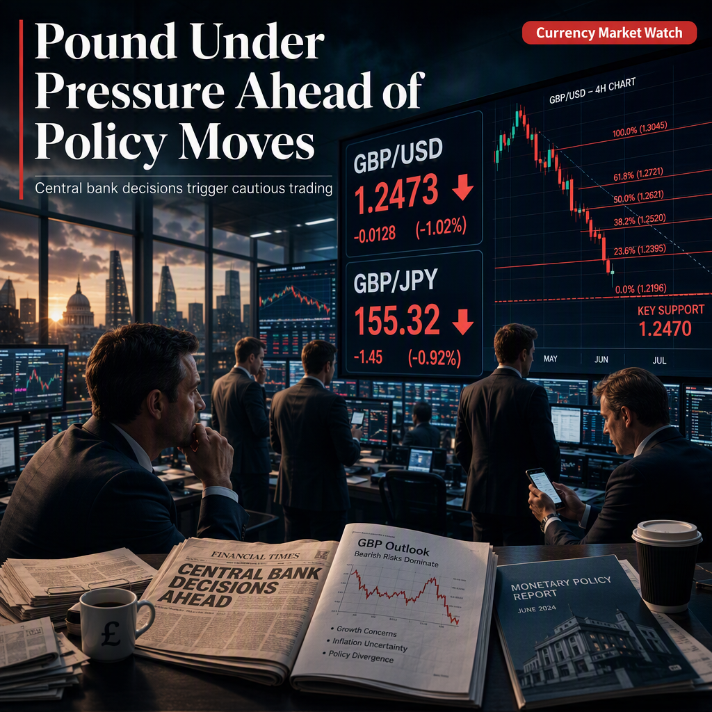 GBP Faces Bearish Pressure Ahead of Key Central Bank Decisions as GBP/USD and GBP/JPY Trade Near Lows