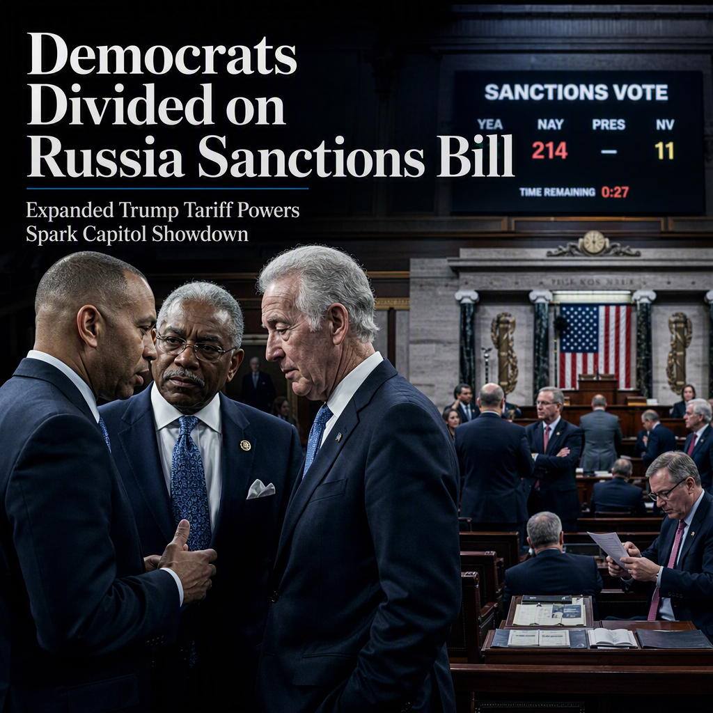 House Democrats Face Dilemma Over Russia Sanctions Bill Granting Trump Expanded Tariff Powers