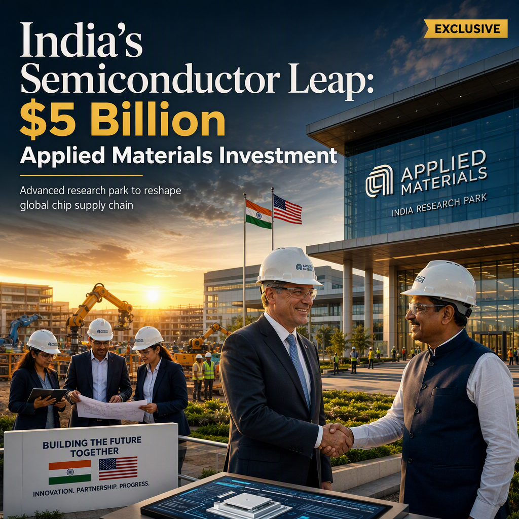 Applied Materials Commits $5 Billion to India for Advanced Semiconductor Research Park
