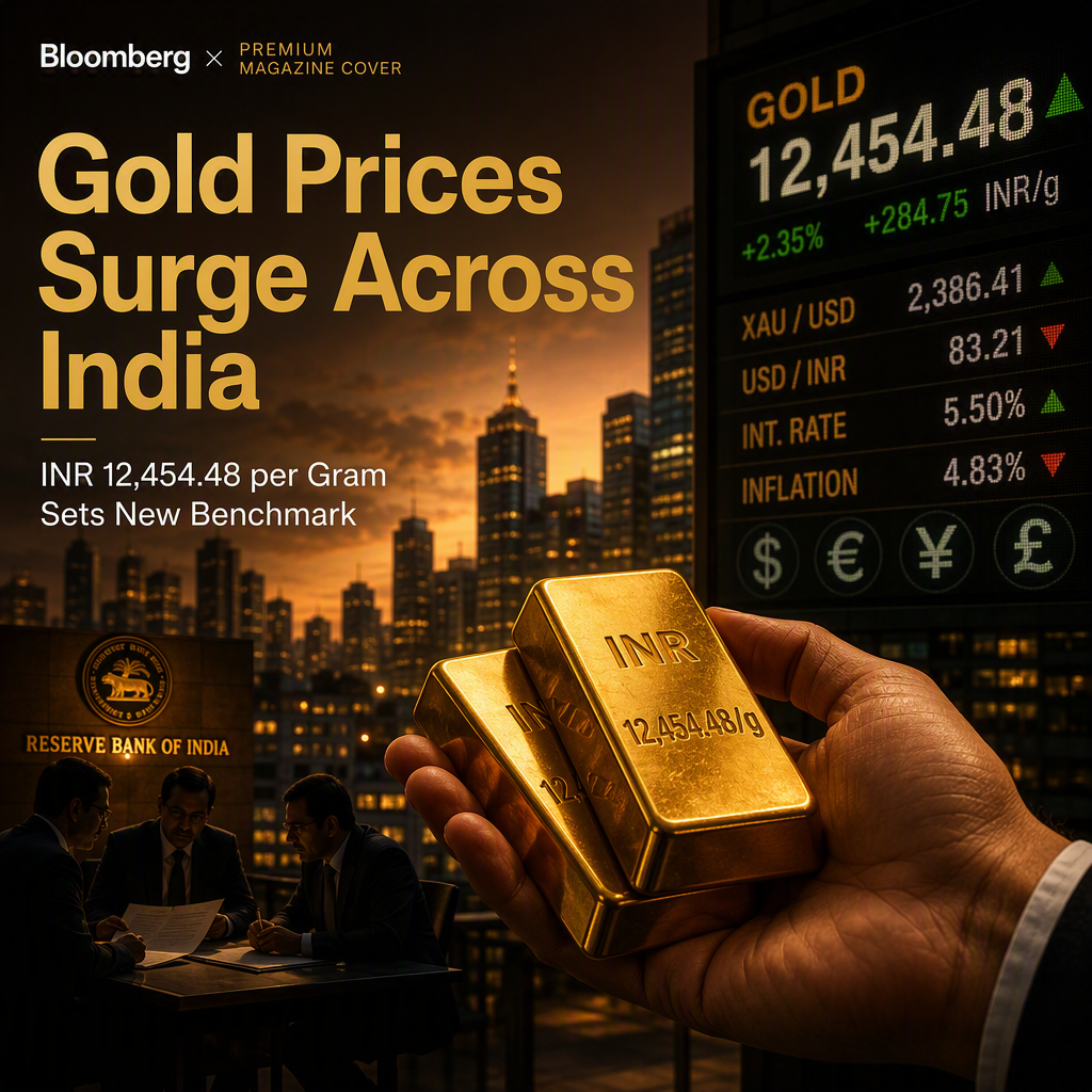 Gold Prices Rise in India, Reaching INR 12,454.48 per Gram