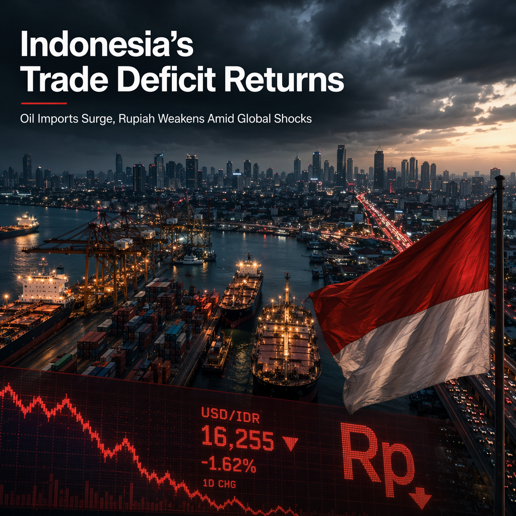 Indonesia Records First Trade Deficit in Six Years Amid Soaring Oil Imports and Weak Rupiah