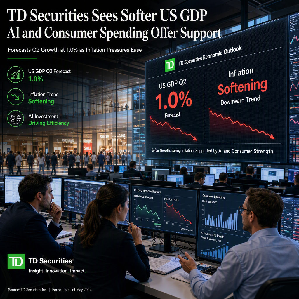 TD Securities Forecasts Softer US GDP and Inflation Data for Q2