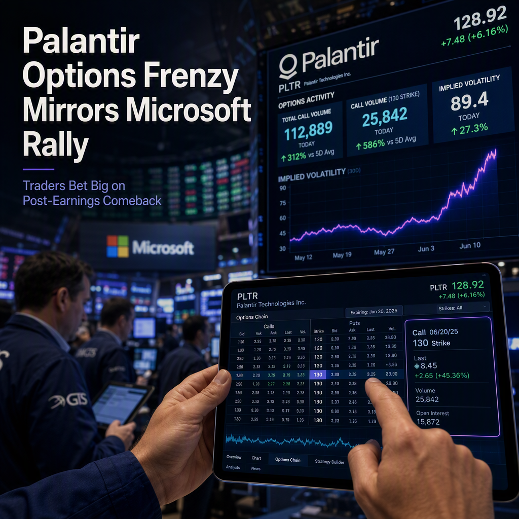 Palantir Sees Surge in Bullish Options Activity Ahead of Earnings, Mirroring Microsoft’s Recent Rally