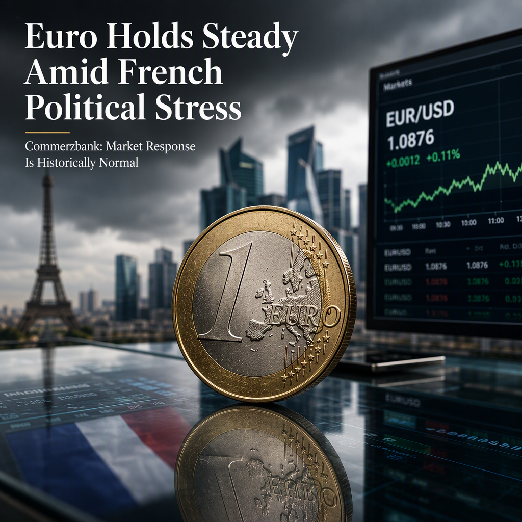 Euro Shows Limited Reaction to French Political Stress, Says Commerzbank