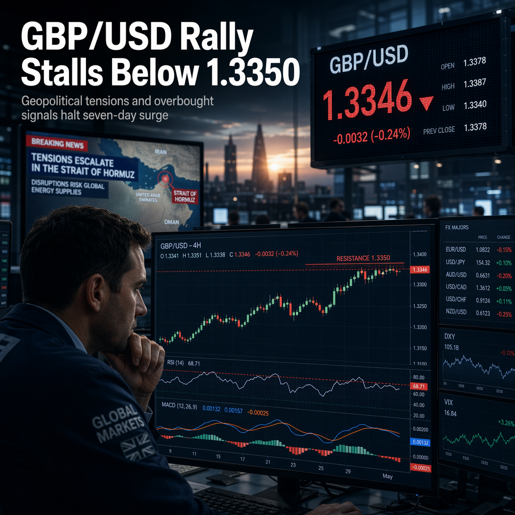 GBP/USD Rally Pauses Below 1.3350 Amid Geopolitical Tensions and Overbought Signals