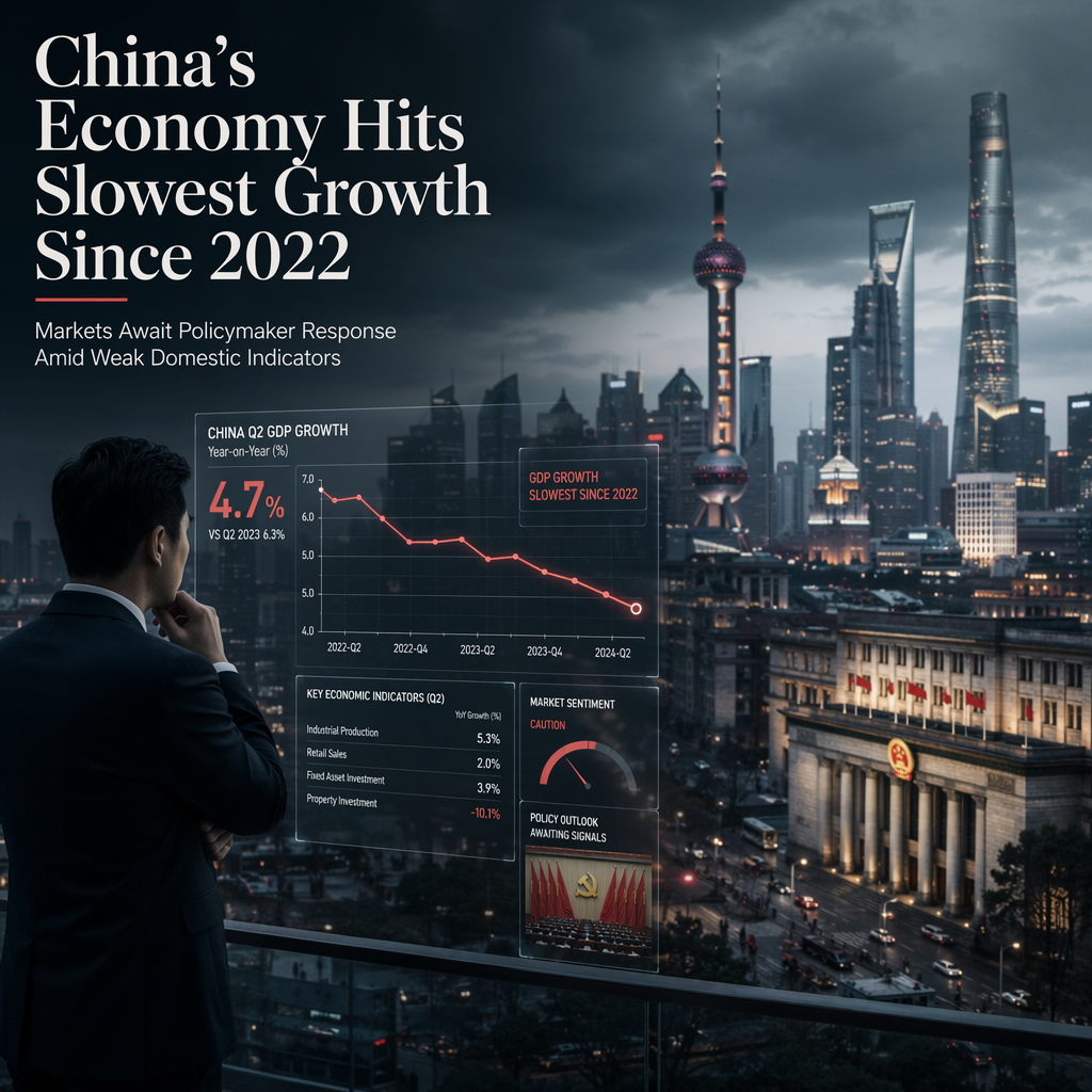 China's Q2 GDP Growth Slows to 4.3%, Heightening Expectations for Policy Support