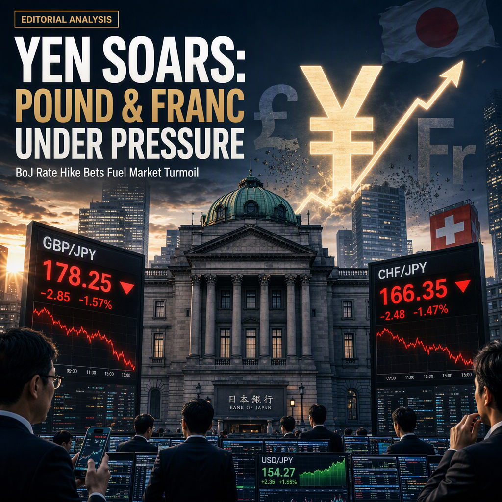Japanese Yen Surges Amid BoJ Rate Hike Bets, Pressuring Pound and Franc
