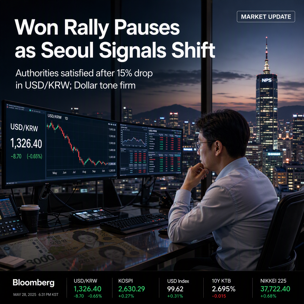 South Korean Authorities Signal Pause in Won Strength After 15% USD/KRW Drop