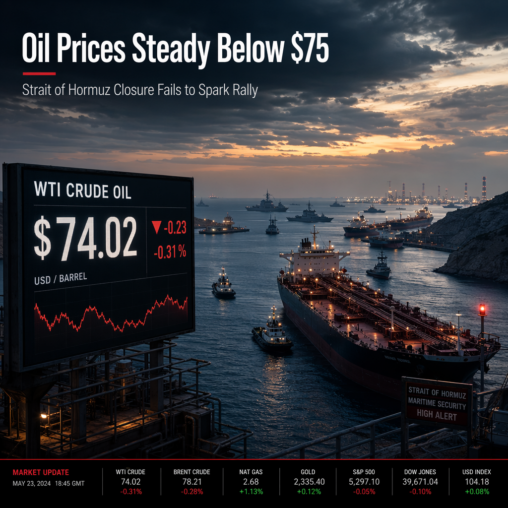 WTI Oil Remains Below $75 Despite Escalating Middle East Tensions and Strait of Hormuz Closure