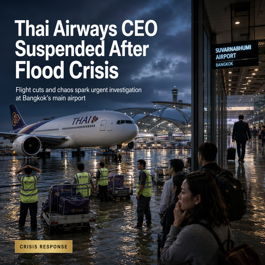 Thai Airways Suspends CEO Amid Bangkok Airport Chaos and Flight Cuts Following Flooding