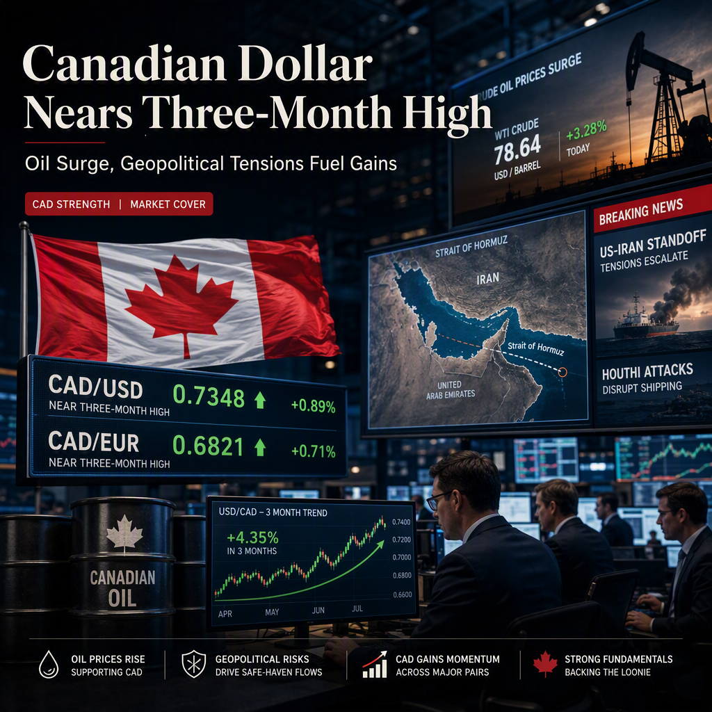 Canadian Dollar Strengthens Near Three-Month High Amid Geopolitical Tensions and Weak US Dollar