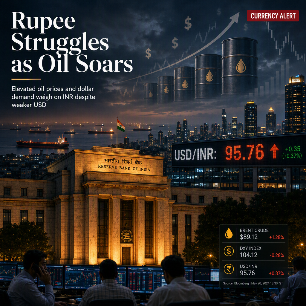 Elevated Oil Prices Keep Indian Rupee Under Pressure Despite Weaker US Dollar