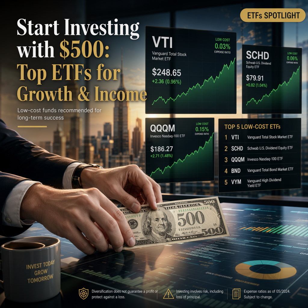 Top 5 Low-Cost ETFs Recommended for Long-Term Investors Starting with $500