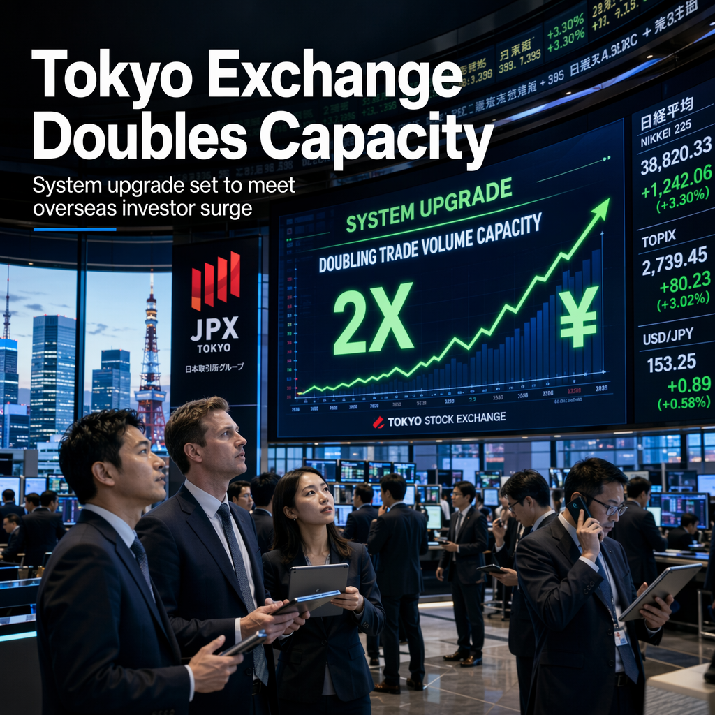 Tokyo Stock Exchange to Upgrade System, Doubling Trade Volume Capacity Amid Overseas Investor Surge